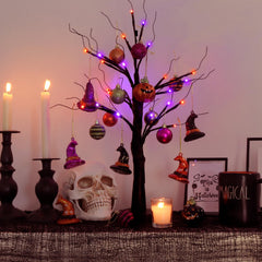 LED lights on twigs of Pawliss Halloween tree 24 LEDs