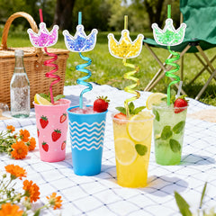 Includes 2 cleaning brushes for LEDUO princess straw set