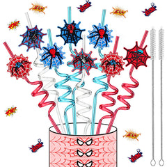 LEDUO spider web drinking straws 24pcs for kids party