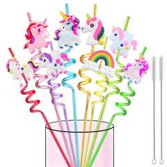 LEDUO unicorn straw set 24pcs for kids party