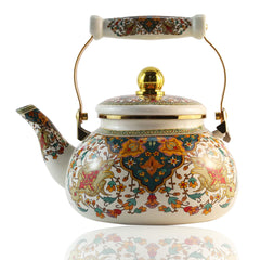 Leebright floral enamel tea kettle 2.5L front view