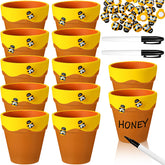 Leinuosen honey bee pot 12 pcs terracotta yellow brown