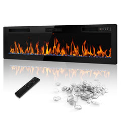 LEMBERI 72 inch electric fireplace black product image