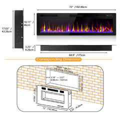 LEMBERI ultra-thin electric fireplace product image