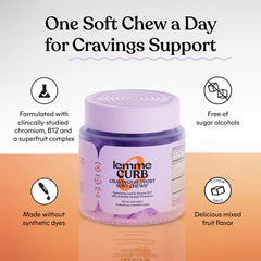 Lemme curb cravings soft chews bottle side view