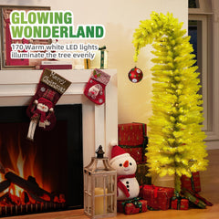 460 lemon green tips on artificial tree