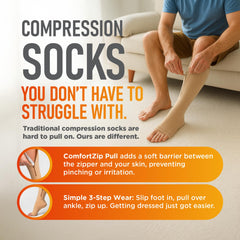 Open toe zipper compression socks for women and men