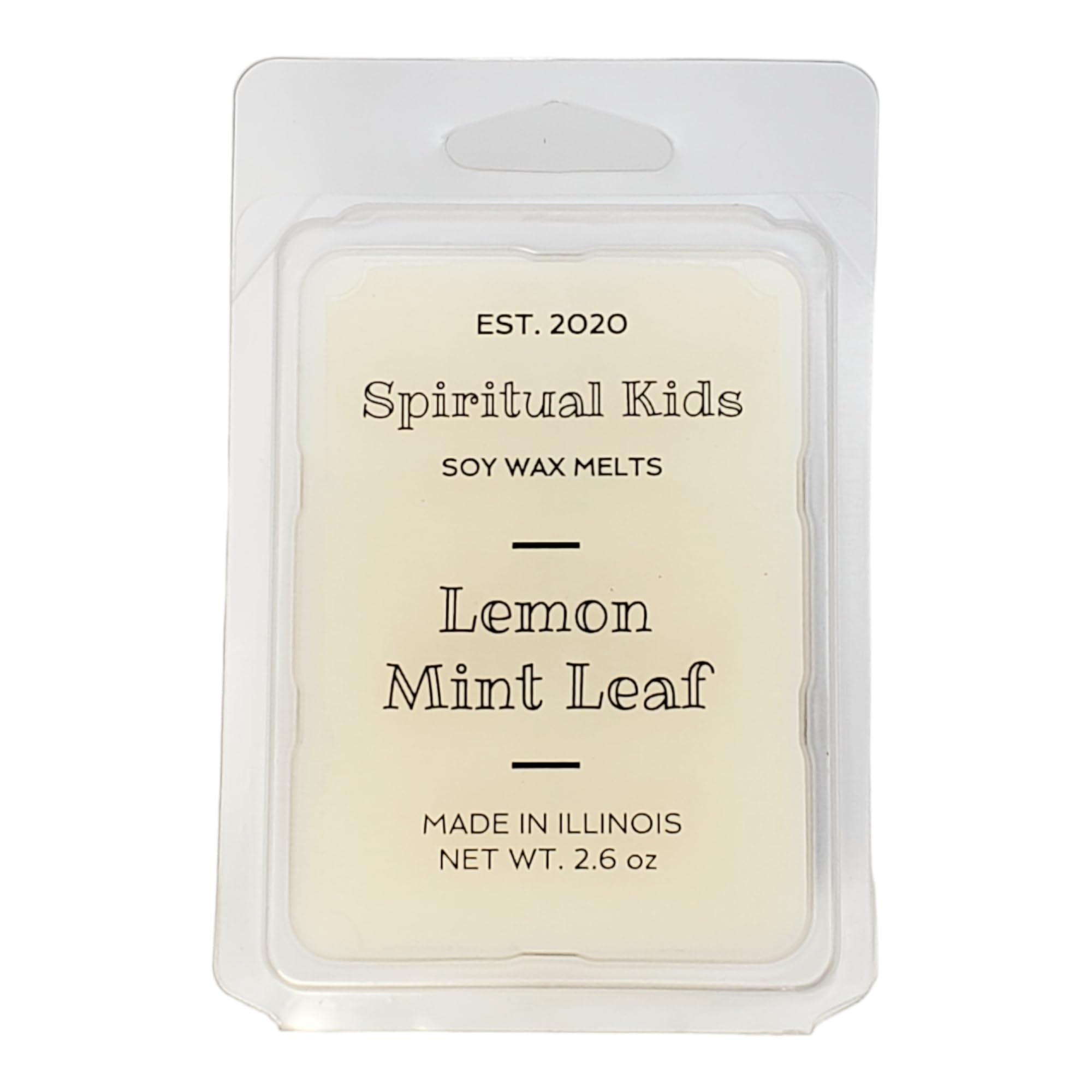 Lemon Mint Leaf Soy Wax Melts six 1 inch cubes in a 2.6oz pack