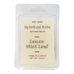 Lemon Mint Leaf Soy Wax Melts six 1 inch cubes in a 2.6oz pack