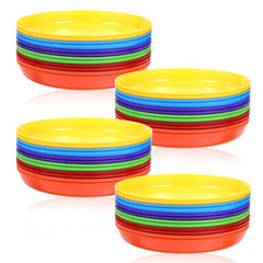 Leooomap 48 pack plastic plates 7 inch multicolor set