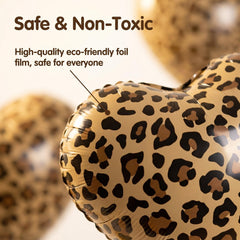 Leopard and cheetah pattern heart balloons for party backdrop