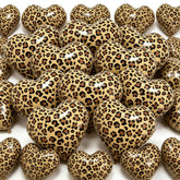Leopard print heart balloons 18 inch 12 pack