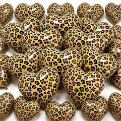 Leopard print heart balloons 18 inch 12 pack