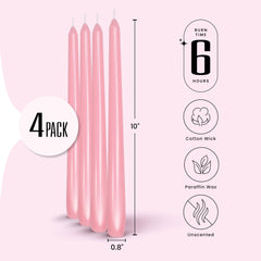 Light pink taper candles 10 inch by Leor & Lair