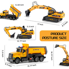 Dump truck with lifting rear bed and lights and sounds