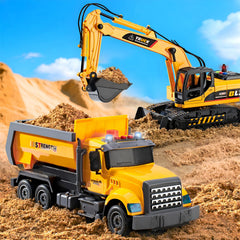 Excavator with moveable claw and joystick controls