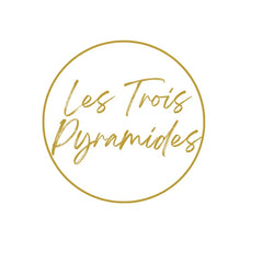 Decorative glass art perfume decanter display by Les Trois Pyramides