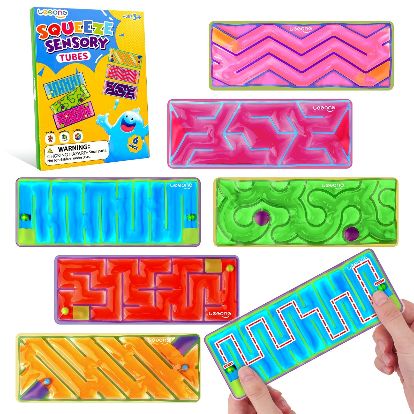 Lesong squishy sensory maze six-pack fidget toys