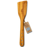 Lesvos Woodcraft olive wood spatula with built-in herb stripper