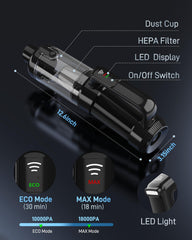 Leucher vacuum 6000mAh battery with Type-C charging illustration