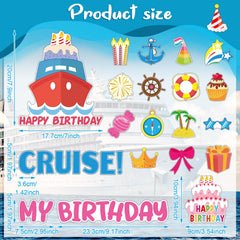Leumoi 27 Pcs Magnetic Cake Cruise Door Magnets Decorations anchors design