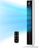 LEVOIT Tower Fan for Bedroom 36 inch bladeless white in room setting