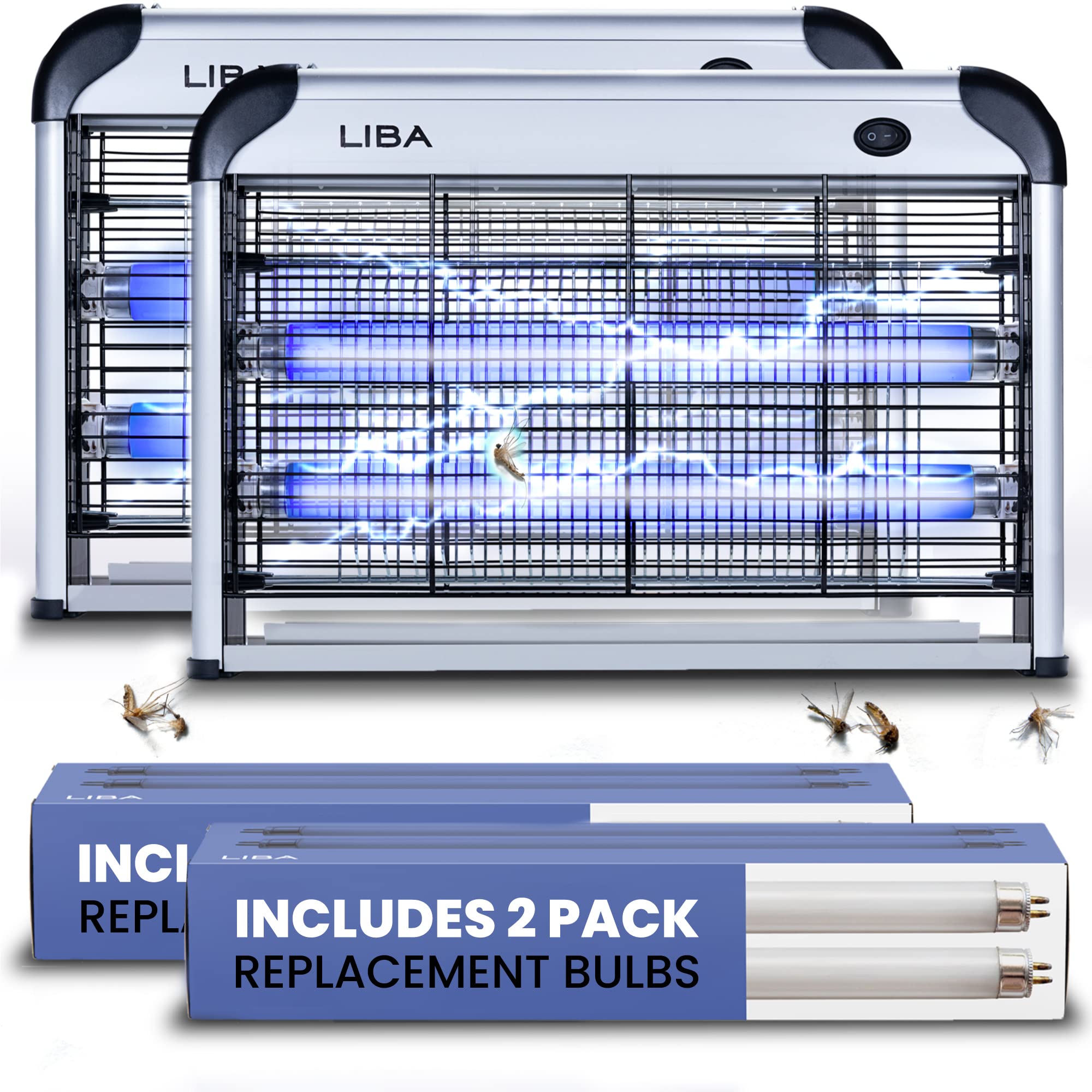 LiBa Electric Bug Zapper 2-pack indoor model with 4 bulbs