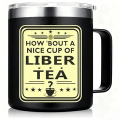 Libertea steel stainless coffee mug 6in tall profile