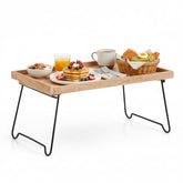 Libken rubberwood serving tray with foldable legs
