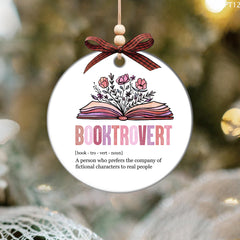 Librarian teacher book club ornament for holiday decor