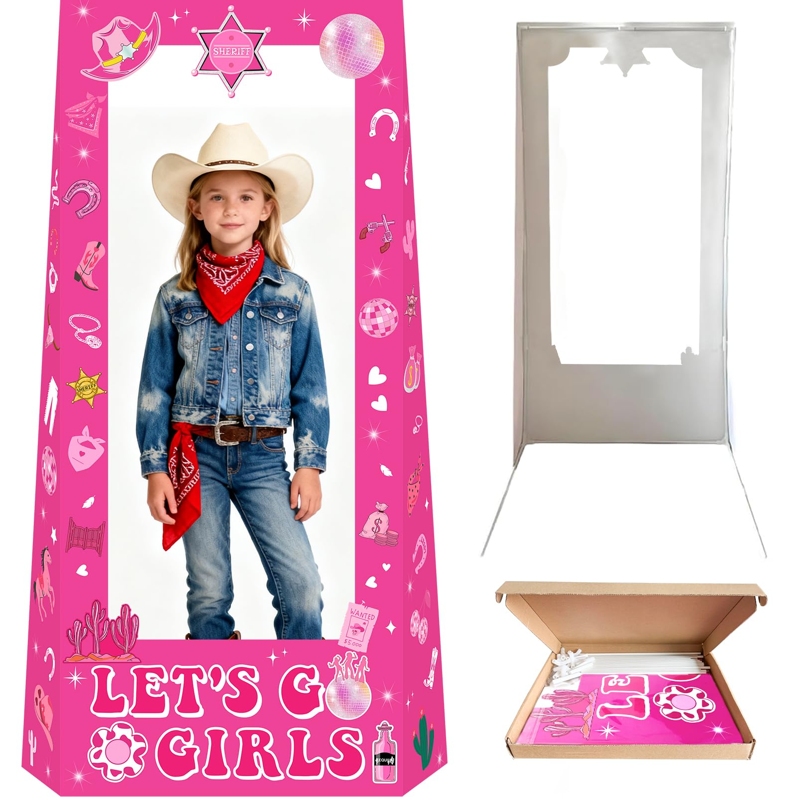 Life Size West Cowgirl Standee ready for party photo booth