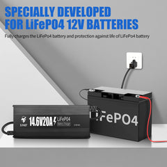 12V LiFePO4 battery charger 0V activation feature