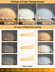 LiFMIRA desk clamp on reading lamp with 360 degree gooseneck