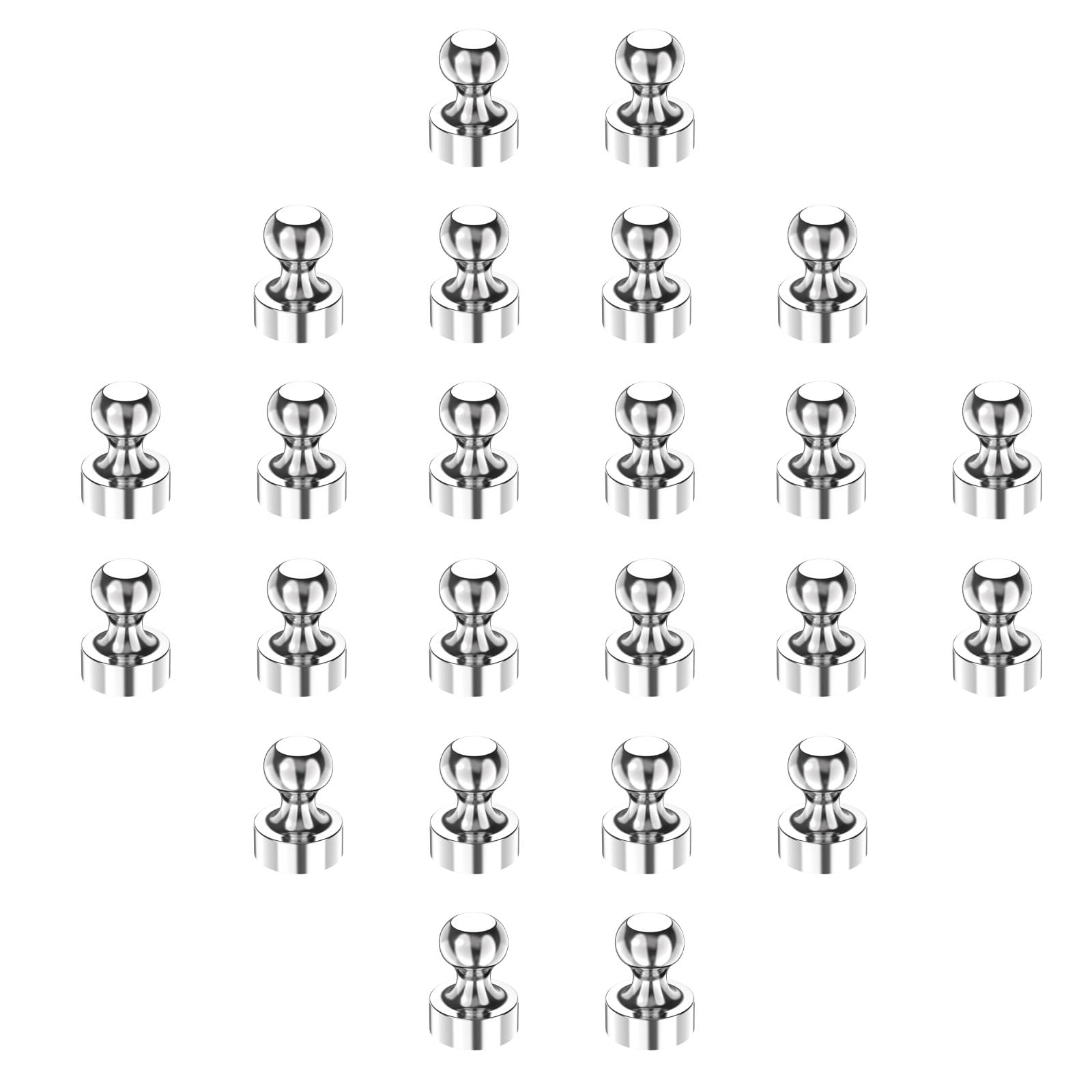 Liftsun silver fridge magnets push pins 24pack on metal surface