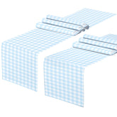 Light Blue and White gingham table runner 71 x 13 inches in a four-pack