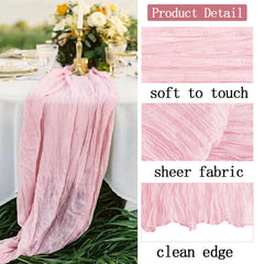10 ft long light pink cheesecloth runner ideal for weddings and events