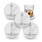 Lighthouse absorbent drink coasters made in USA