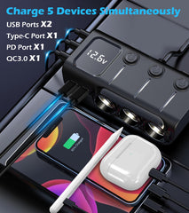 3.3-foot extension cord connected to LIHAN car splitter