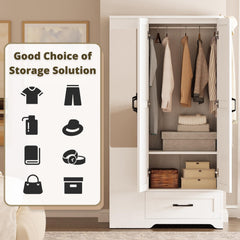 LIKIMIO wardrobe interior with hanging rod and drawer
