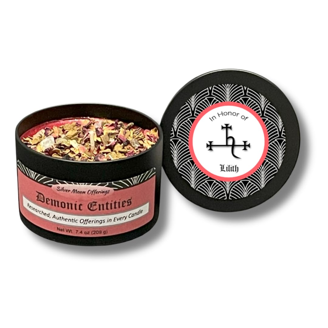 Lilith Demonic Offering Candle in 8 oz tin with lid