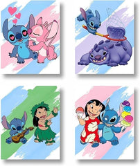 Lilo and Stitch 8x10 posters unframed four-pack watercolor style