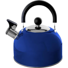 Lily's Home blue 2 quart stainless steel tea kettle on stovetop