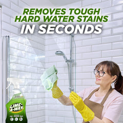 Lime-A-Way limescale removal on faucet