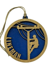 Lineman Christmas Tree Ornament two-layer laser-cut birch wood