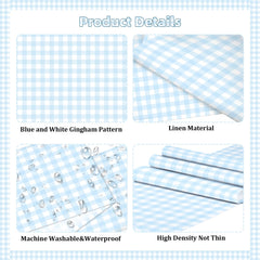4-piece set of linen buffalo check table runners for dining table