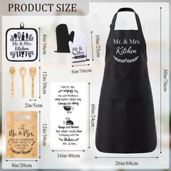 Wooden Mr & Mrs cutting board 11.81 x 7.87 inches in product image