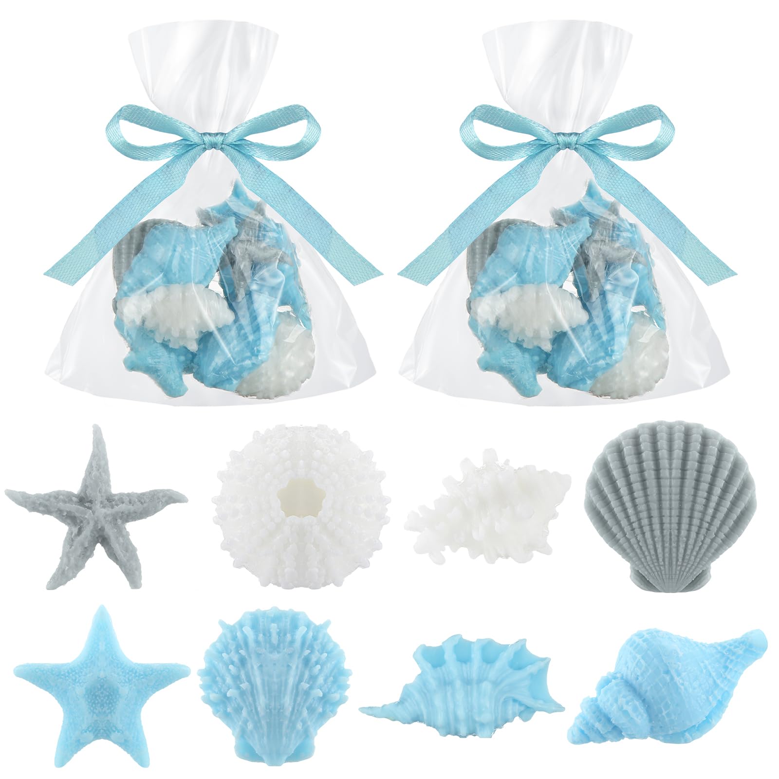 Lineshading ocean decorative soaps set 200g in blue white grey