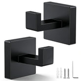 Linhutrunk black towel hooks 2 pack SUS304 for bathrooms