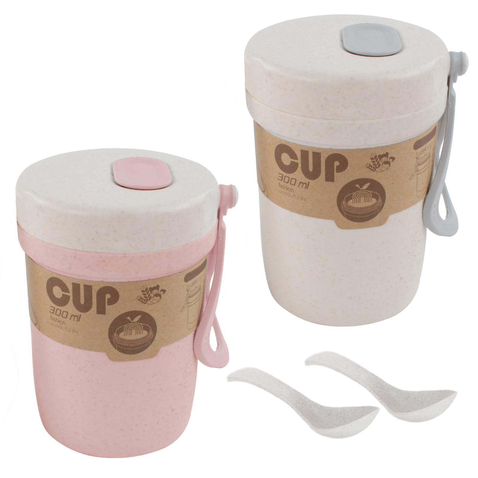 LIOUCBD wheat straw breakfast cups 2 pieces