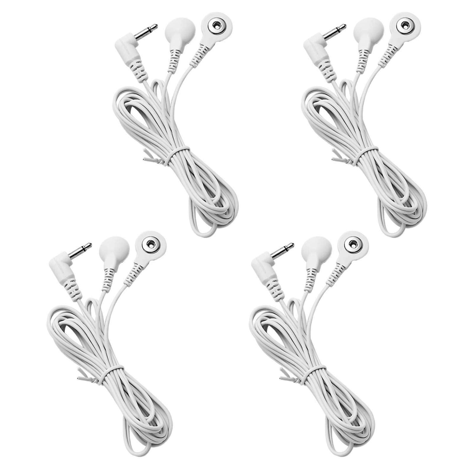 LiteTour 4 count TENS wires 3.5mm plug to snap leads